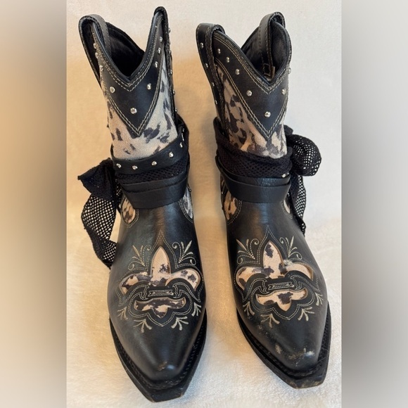 Rockin Country Women’s RC5006 Black Leather Cowboy Boots Size 8.5M - Picture 4 of 7